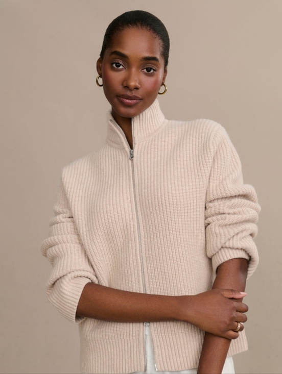 Jenni Kayne Sweaters - NWOT Jenni Kayne Boyd Cashmere Sweater In Oatmeal Small-XS Full-zip